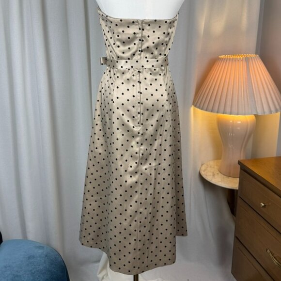 Vintage 90s Polka Dot Strapless Dress Made in USA Medium - Picture 9 of 9